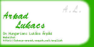 arpad lukacs business card